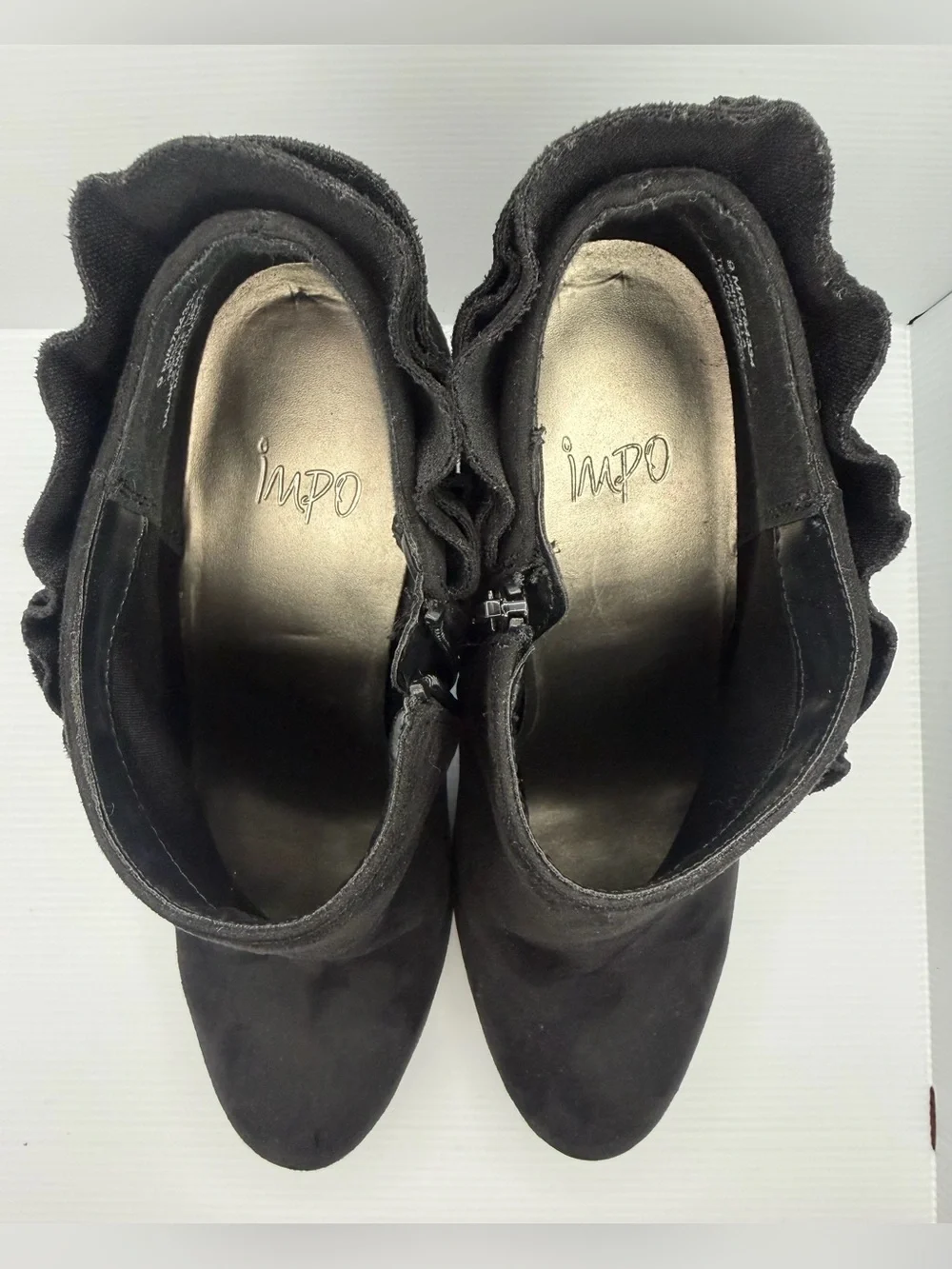 Women’s Impo Black Ruffle Ankle Bootie